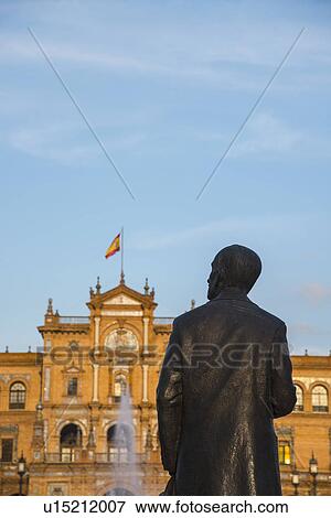 Stock Photo - Spain, Seville, Monument at Plaza De Espana. Fotosearch