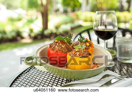 Stuffed peppers in bowl View Large Photo Image Stock Image - Stuffed peppers in bowl. Fotosearch