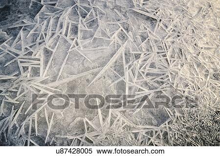 Stock Photography - Ukraine, Dnepropetrovsk region, Dnepropetrovsk city, Ice patterns on frozen river. Fotosearch