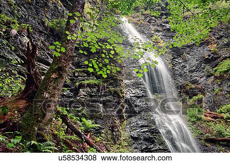 Stock Photo - Ukraine, Zakarpattia, Rakhiv district, Carpathians, Scenic view of waterfall. Fotosearch