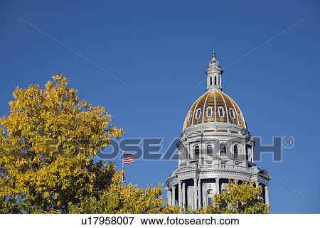 USA, Colorado, Denver, State Capitol dome in autumn View Large Photo Image Stock Photo - USA, Colorado, Denver, State Capitol dome in autumn. Fotosearch
