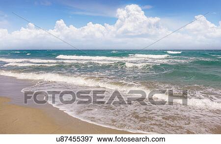 Stock Photo - USA, Florida, Boca Raton, Beach with surf. Fotosearch