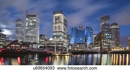 USA, Massachusetts, Boston, Fort Point Channel, Waterfront of financial district at dawn View Large Photo Image Stock Image - USA, Massachusetts, Boston, Fort Point Channel, Waterfront of financial district at dawn. Fotosearch