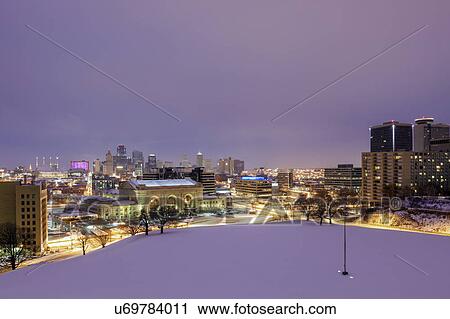 Stock Image - USA, Missouri, Kansas City in winter time. Fotosearch