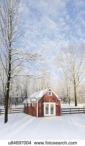 USA, New Jersey, Cabin in snowy woods View Large Photo Image Picture - USA, New Jersey, Cabin in snowy woods. Fotosearch