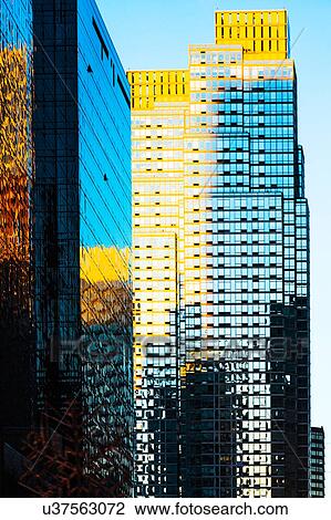 USA, New York State, New York City, Downtown skyscrapers at sunrise View Large Photo Image Stock Image - USA, New York State, New York City, Downtown skyscrapers at sunrise. Fotosearch