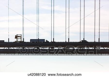 Stock Image - USA, New York State, New York City, Verrazano narrows bridge. Fotosearch