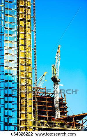 Stock Image - USA, New York State, New York City, Skyscraper under construction. Fotosearch