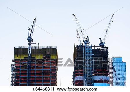 USA, New York State, New York City, Skyscrapers under construction View Large Photo Image Stock Image - USA, New York State, New York City, Skyscrapers under construction. Fotosearch