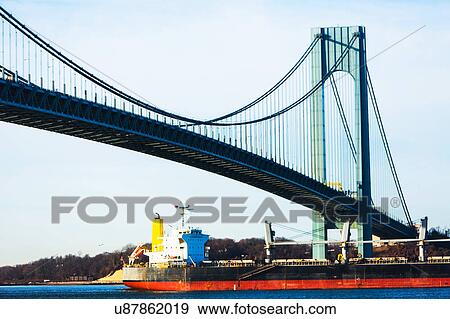 Stock Photo - USA, New York State, New York City, Verrazano narrows bridge. Fotosearch