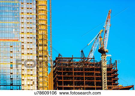 Stock Photograph - USA, New York State, New York City, Skyscraper under construction. Fotosearch