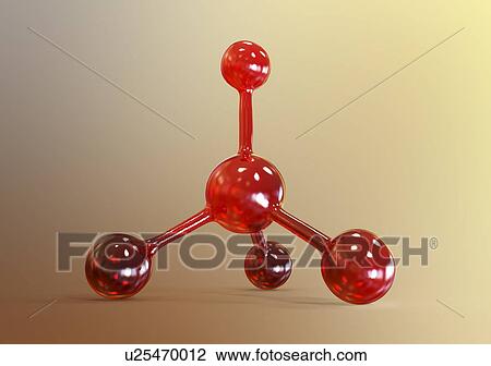 Stock Image - Abstract molecule model, illustration. Fotosearch