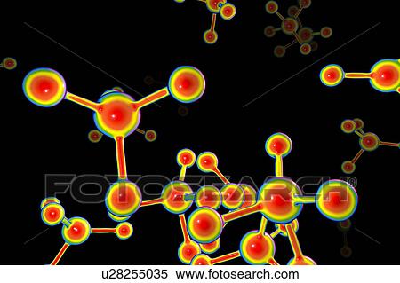 Stock Photography - Abstract molecule model, illustration. Fotosearch
