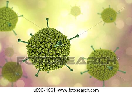 Stock Image - Adenovirus structure, illustration. Fotosearch