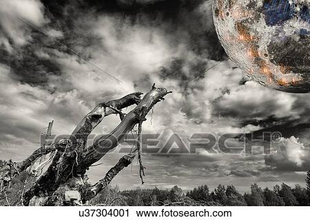 Stock Image - Alien planet, conceptual composite image.. Fotosearch