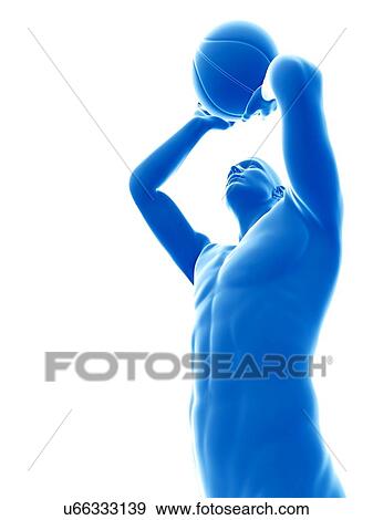 Basketball player holding ball, illustration. View Large Photo Image Stock Photo - Basketball player holding ball, illustration.. Fotosearch