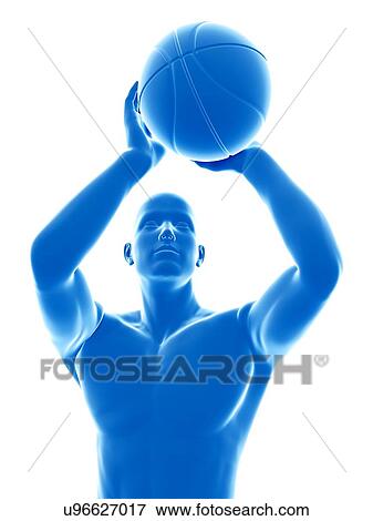 Stock Photo - Basketball player holding ball, illustration.. Fotosearch