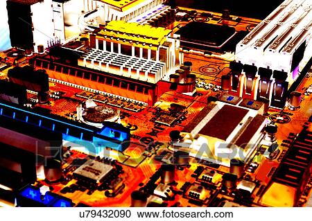 Stock Image - Computer motherboard. Fotosearch