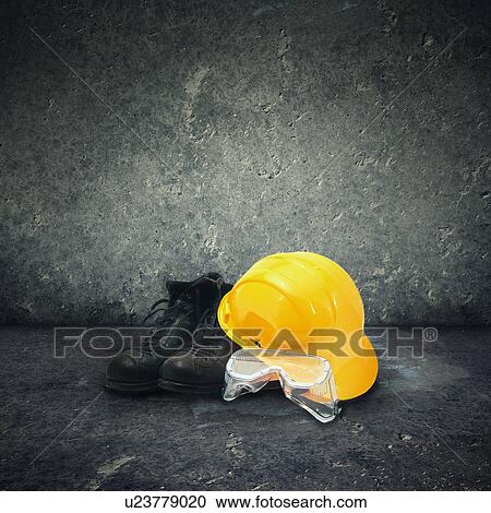 Stock Image - Construction industry protective equipment. Fotosearch