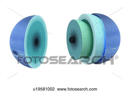 Stock Image - Diagram of Interior of Neptune. Fotosearch