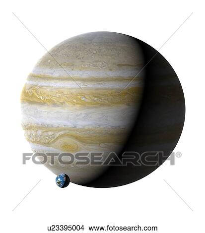 Picture - Earth compared to Jupiter. Fotosearch