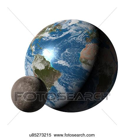 Earth compared to Mercury View Large Photo Image Stock Photography - Earth compared to Mercury. Fotosearch