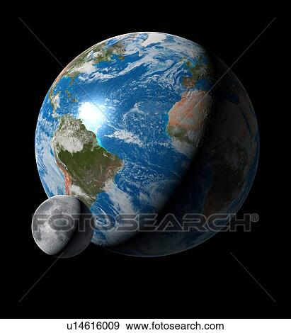 Earth compared to Moon View Large Photo Image Stock Photo - Earth compared to Moon. Fotosearch