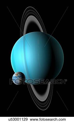 Stock Photo - Earth compared to Uranus. Fotosearch