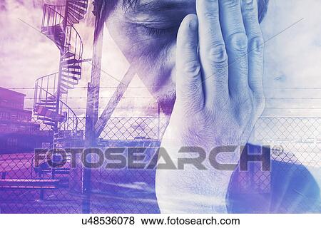Exhausted man View Large Photo Image Stock Photo - Exhausted man. Fotosearch