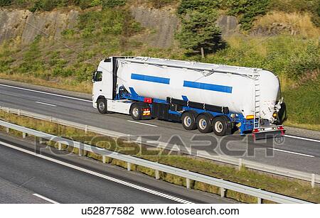 Fuel tanker on highway. View Large Photo Image Stock Image - Fuel tanker on highway.. Fotosearch