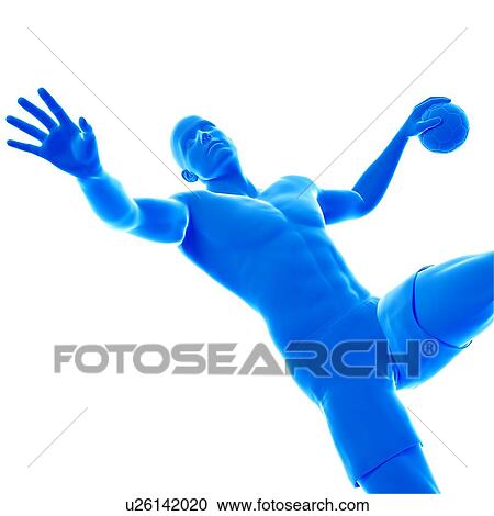 Stock Image - Handball player, illustration.. Fotosearch