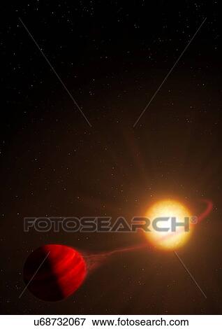 Stock Photo - Hot Jupiter WASP-12b, illustration. Fotosearch