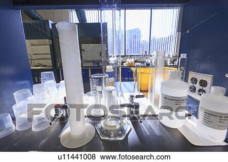 Stock Photo - Lab glassware for water testing.. Fotosearch