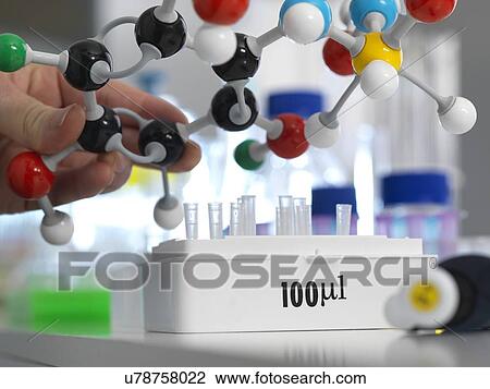 MODEL RELEASED. Chemistry research. Researcher designing a chemical formula using a molecular model in the lab. View Large Photo Image Stock Image - MODEL RELEASED. Chemistry research. Researcher designing a chemical formula using a molecular model in the lab.. Fotosearch