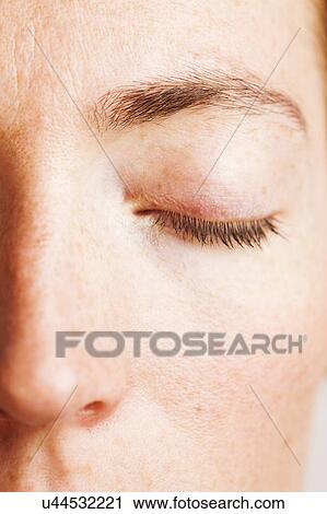 MODEL RELEASED. Close-up of woman's closed eye. View Large Photo Image Stock Image - MODEL RELEASED. Close-up of woman's closed eye.. Fotosearch