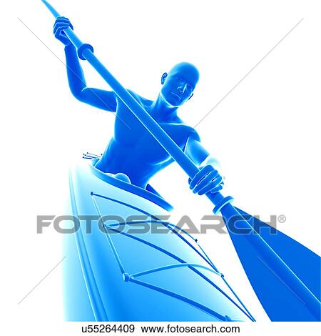 Stock Photo - Person canoeing, illustration.. Fotosearch