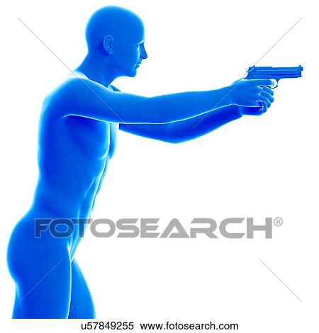Stock Photography - Person holding gun, illustration.. Fotosearch