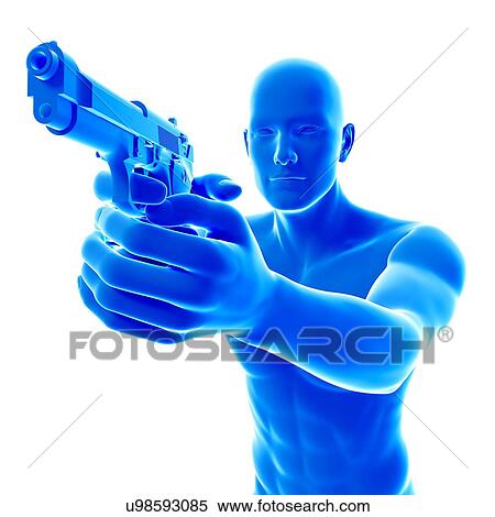 Person holding gun, illustration. View Large Photo Image Stock Photography - Person holding gun, illustration.. Fotosearch
