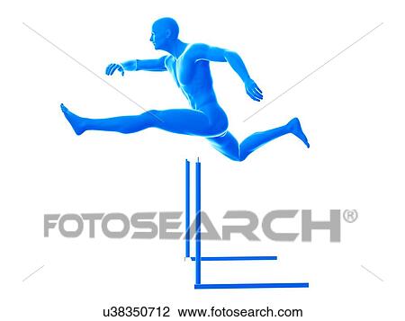 Stock Image - Person hurdling, illustration.. Fotosearch