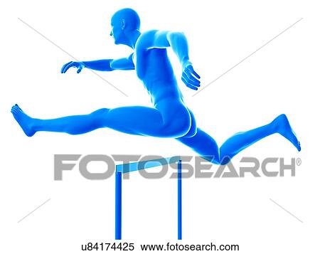Person hurdling, illustration. View Large Photo Image Stock Photography - Person hurdling, illustration.. Fotosearch