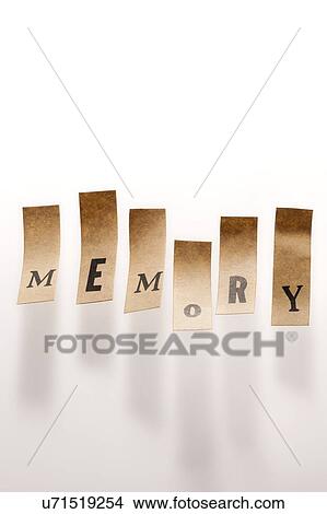 Pieces of paper with the word memory, studio shot. View Large Photo Image Picture - Pieces of paper with the word memory, studio shot.. Fotosearch