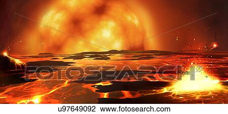 Sun as Red Giant Melting Earth View Large Photo Image Stock Image - Sun as Red Giant Melting Earth. Fotosearch