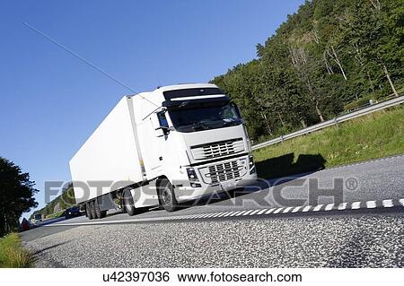 Stock Photograph - Truck on highway. Fotosearch