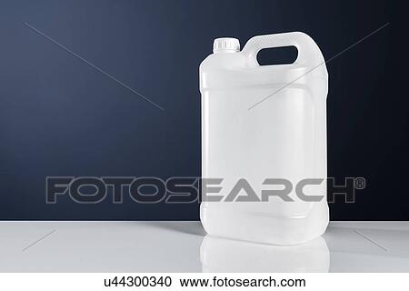 Stock Image - Unlabelled white plastic canister. Fotosearch