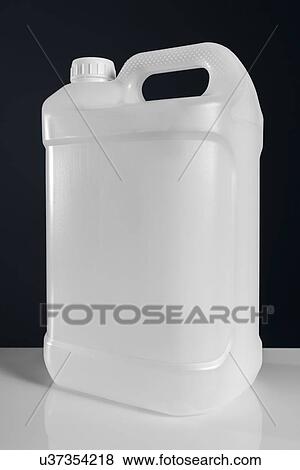 Stock Photo - Unlabelled white plastic canister. Fotosearch