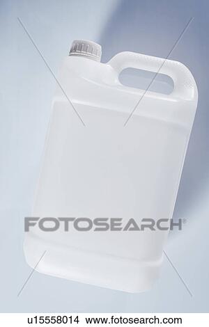 Picture - White plastic canister. Fotosearch