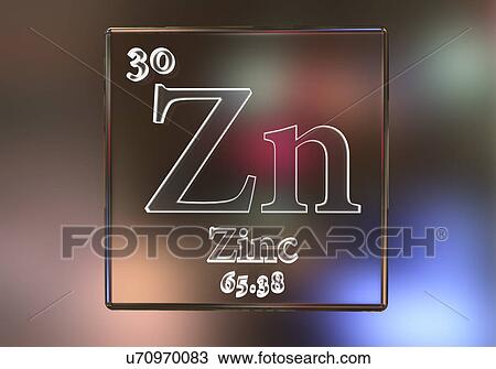 Stock Image - Zinc chemical element, illustration. Fotosearch