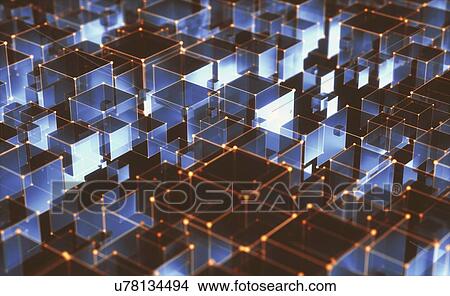 Picture - Abstract cubes, illustration.. Fotosearch