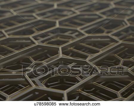 Stock Photography - Abstract hexagonal structure, illustration.. Fotosearch