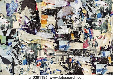Advertising poster scraps on wall. View Large Photo Image Stock Photography - Advertising poster scraps on wall.. Fotosearch